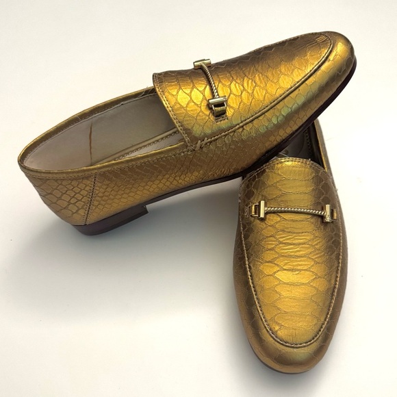 Sam Edelman Women’s Lior Horsebit Gold Leather Casual Slip on shoes size-7 M - Picture 3 of 10